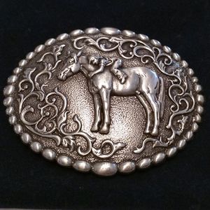 Nocona Western Buckle - girl with horse